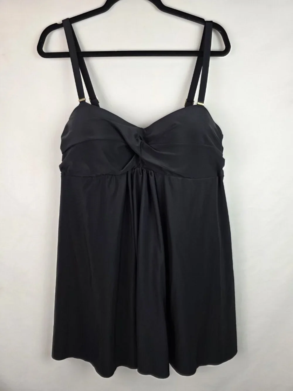 Nicole Miller Women's One Piece Swimsuit Plus Size 3X Black Swim Swimdress